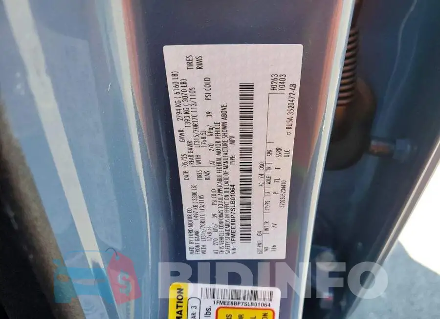 1FMEE8BP7SLB01064 Photo# 12