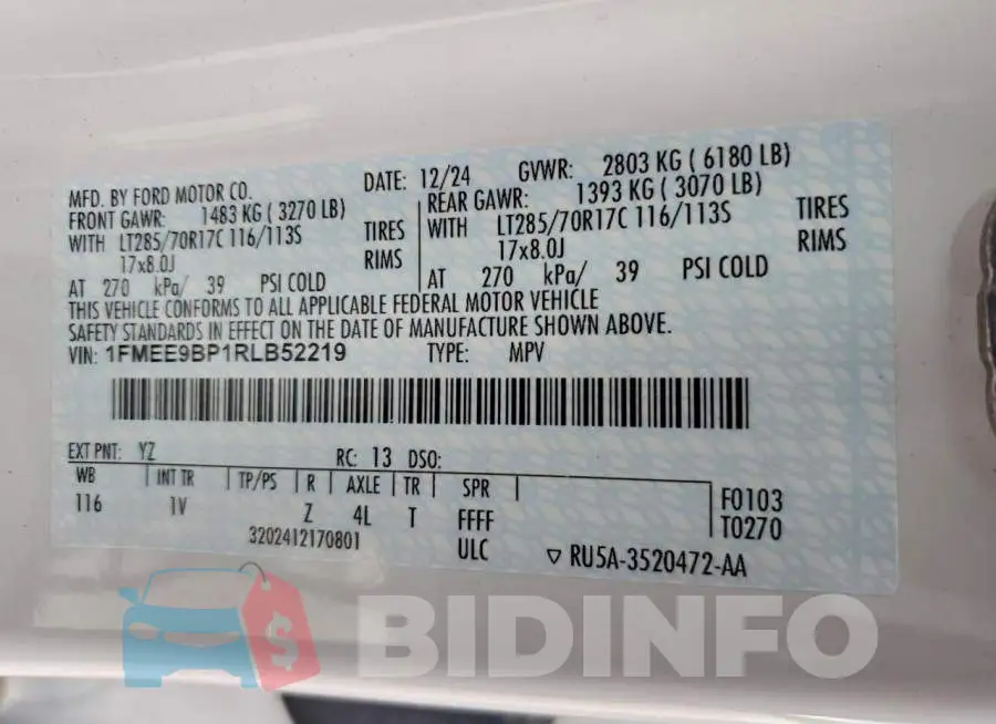 1FMEE9BP1RLB52219 Photo# 13
