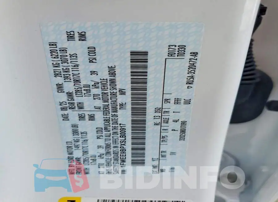 1FMEE9BPXSLB00917 Photo# 13