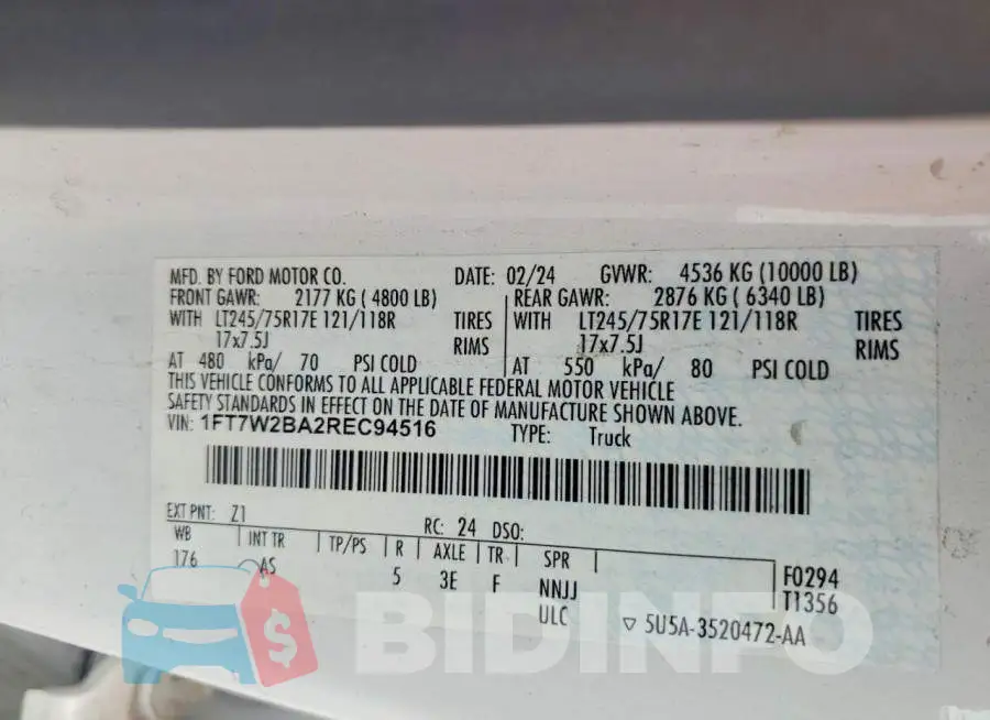 1FT7W2BA2REC94516 Photo# 12