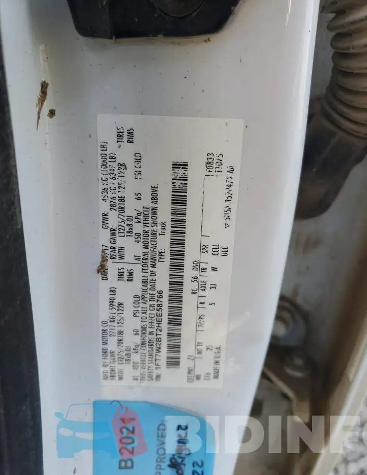 1FT7W2BT2HEE58766 Photo# 12
