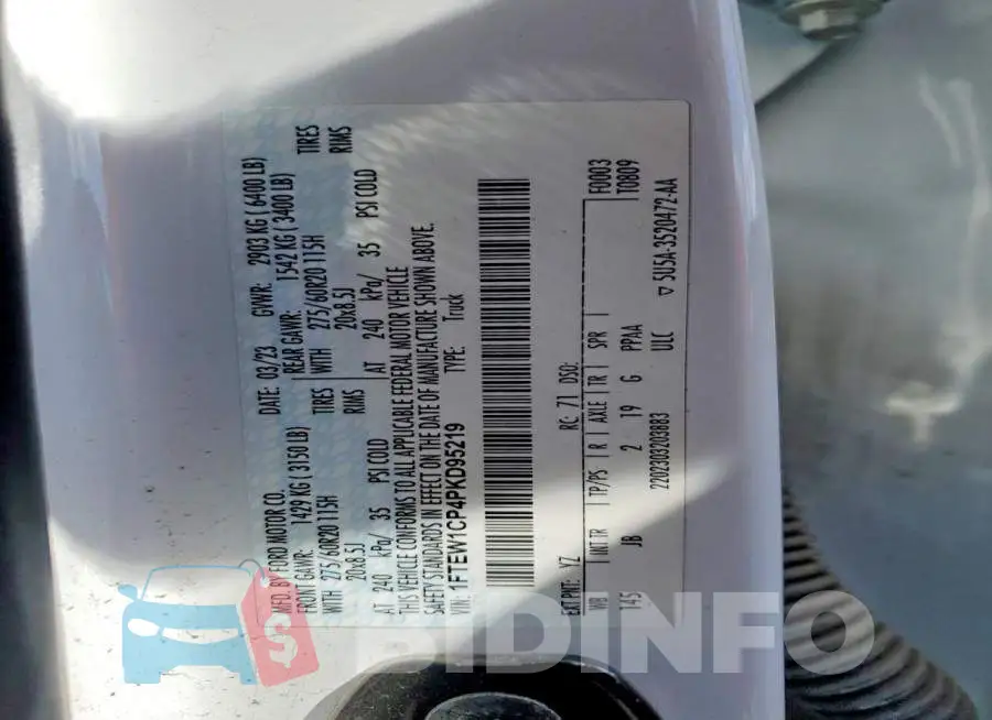 1FTEW1CP4PKD95219 Photo# 12