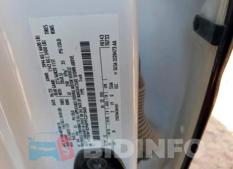 1FTEW1EP6PFC21545 Photo# 12