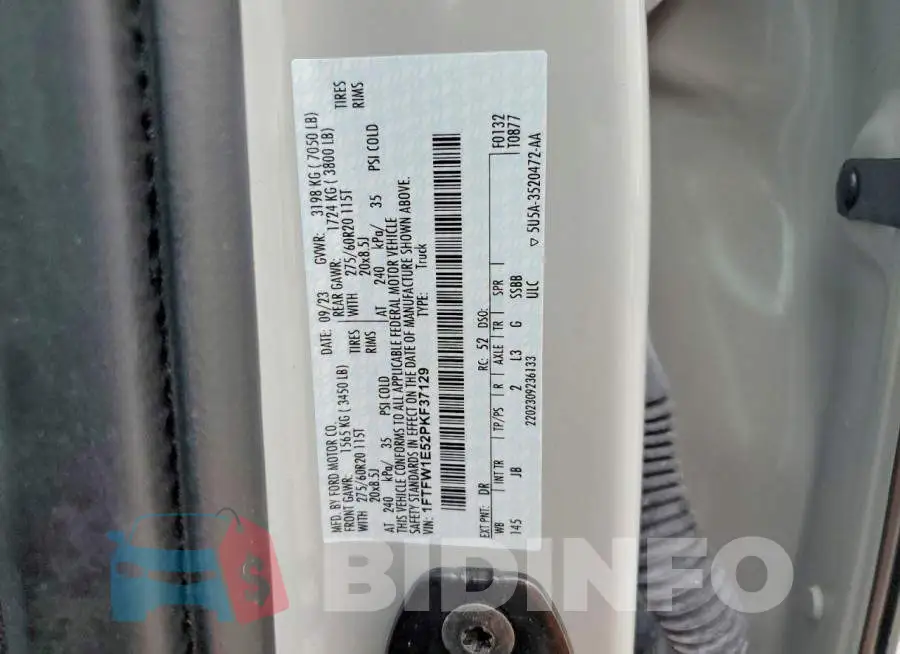 1FTFW1E52PKF37129 Photo# 12