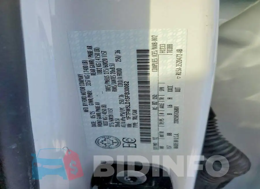 1FTFW5LD1SFB30082 Photo# 12