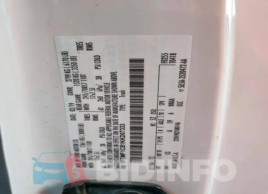 1FTMF1CB1KKD07333 Photo# 12