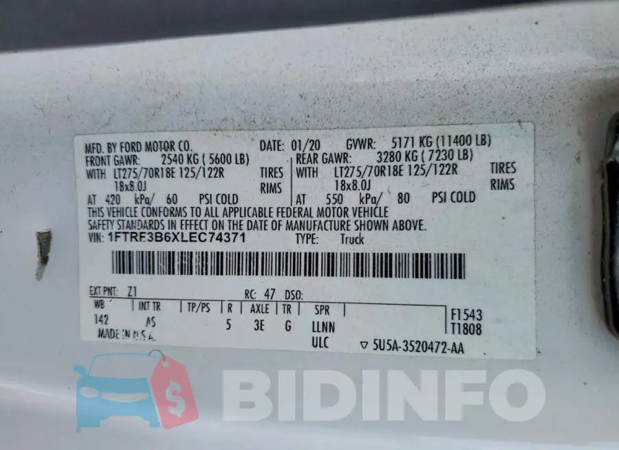 1FTRF3B6XLEC74371 Photo# 12