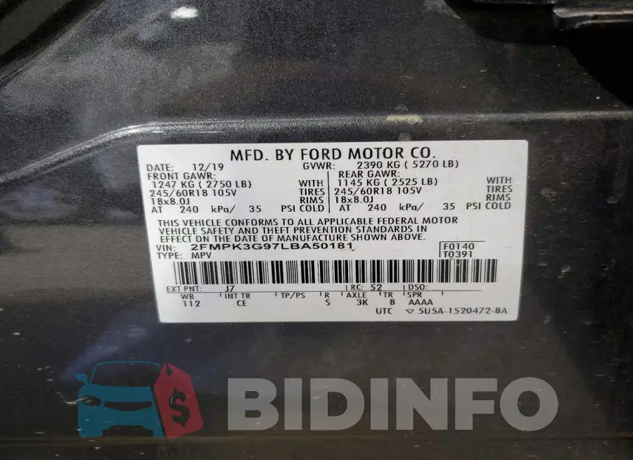 2FMPK3G97LBA50181 Photo# 14