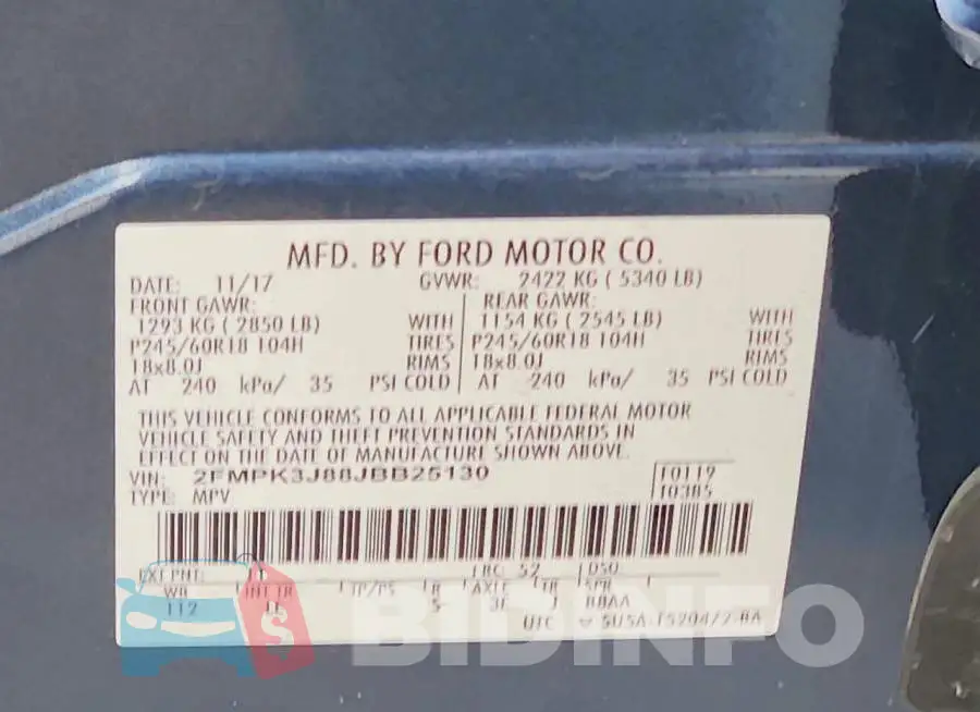 2FMPK3J88JBB25130 Photo# 12
