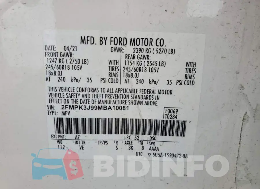 2FMPK3J99MBA10081 Photo# 13