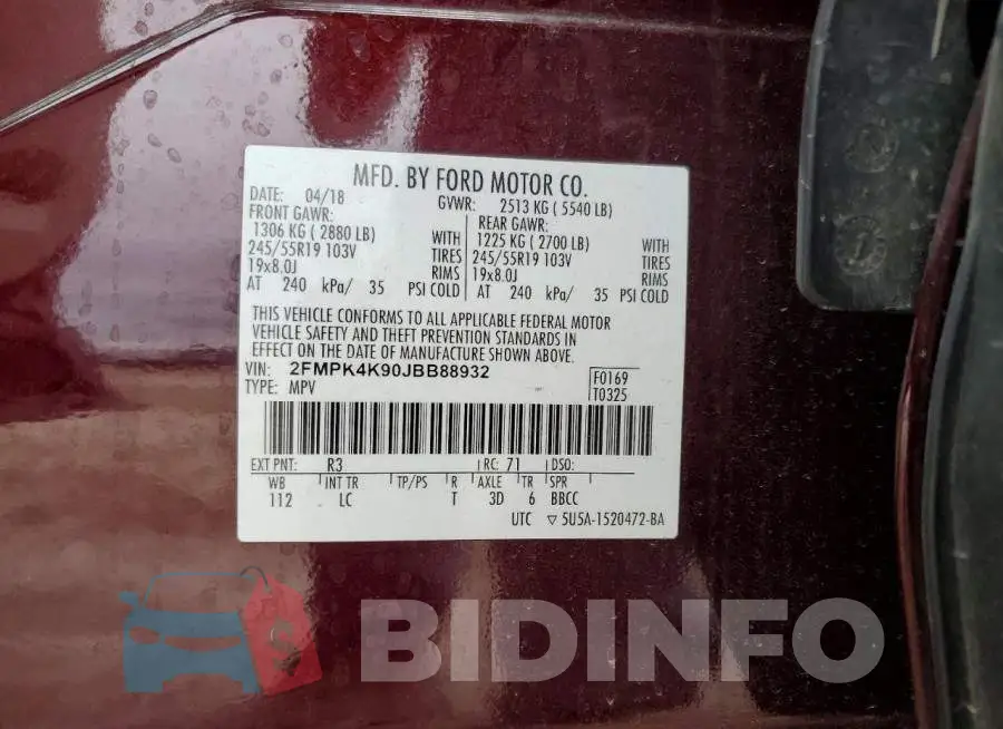 2FMPK4K90JBB88932 Photo# 12