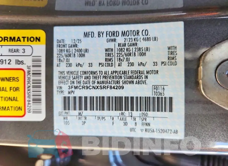 3FMCR9CNXSRF84209 Photo# 13