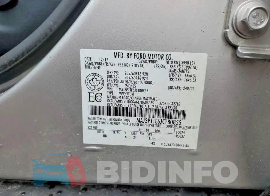 MAJ3P1TE6JC180855 Photo# 13