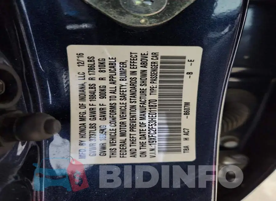 19XFC2F53HE011870 Photo# 13