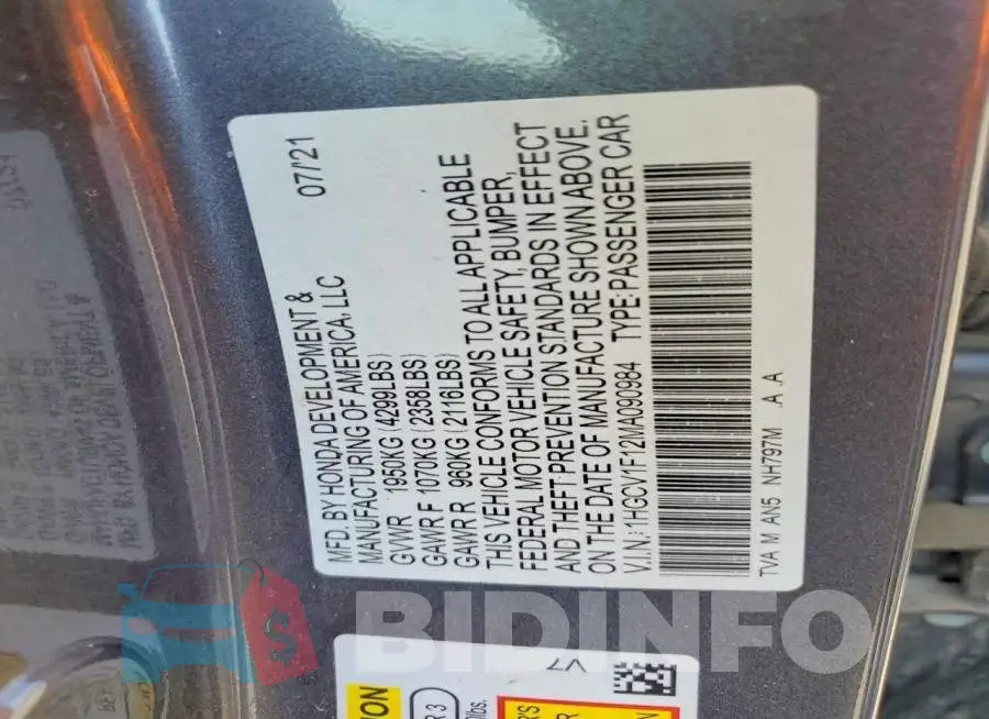1HGCV1F12MA090984 Photo# 12