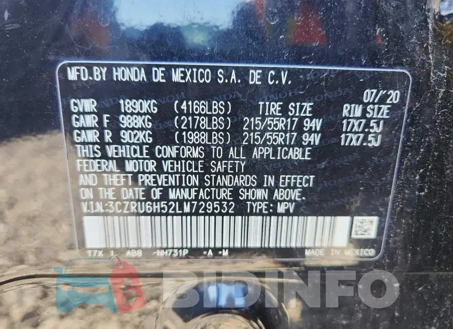 3CZRU6H52LM729532 Photo# 13