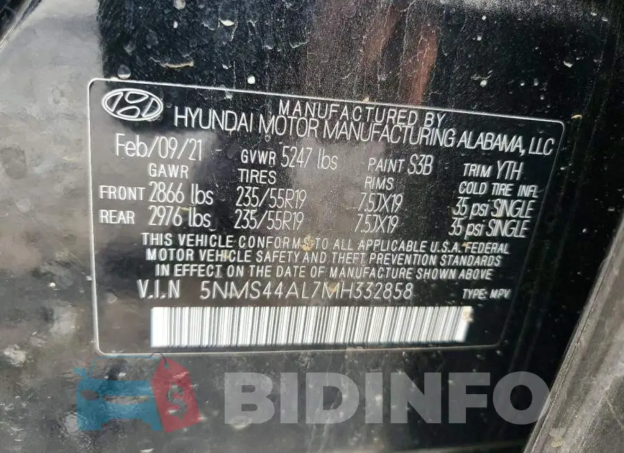 5NMS44AL7MH332858 Photo# 13