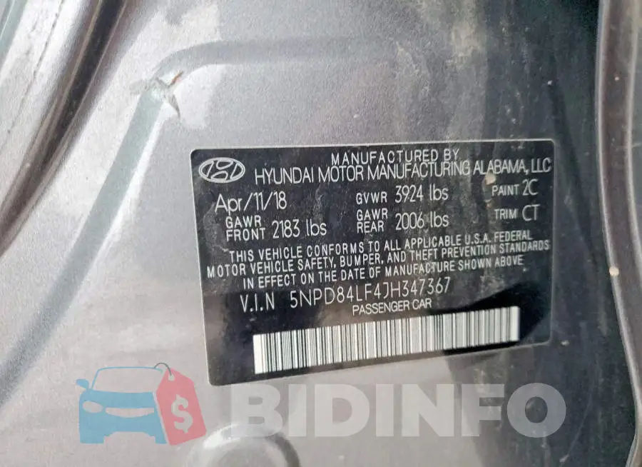 5NPD84LF4JH347367 Photo# 12