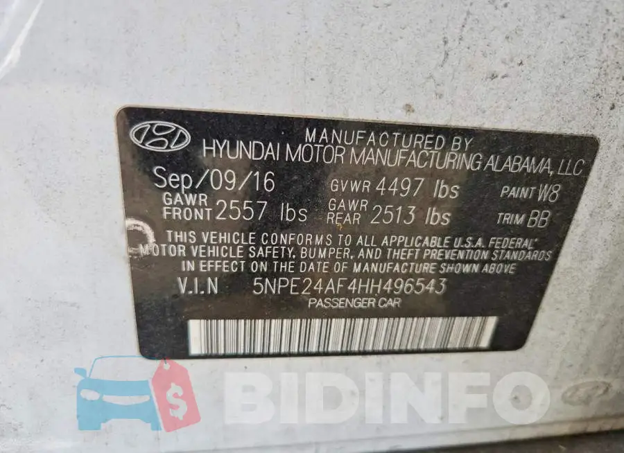 5NPE24AF4HH496543 Photo# 12