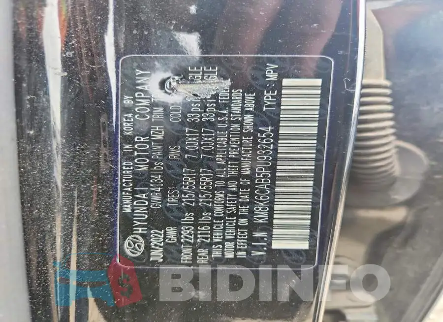KM8K6CAB5PU932654 Photo# 13