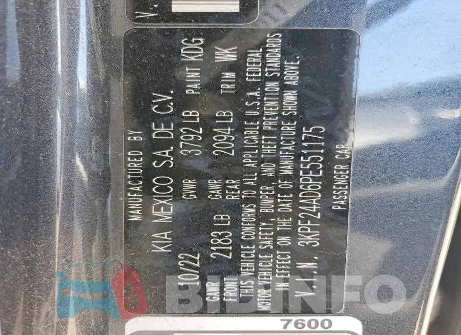 3KPF24AD6PE551175 Photo# 12