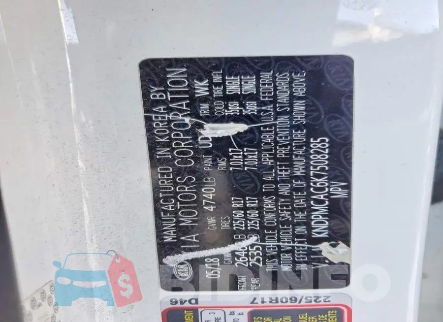 KNDPMCAC6K7508285 Photo# 12