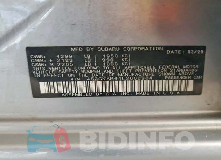4S3GKAB61L3608984 Photo# 12