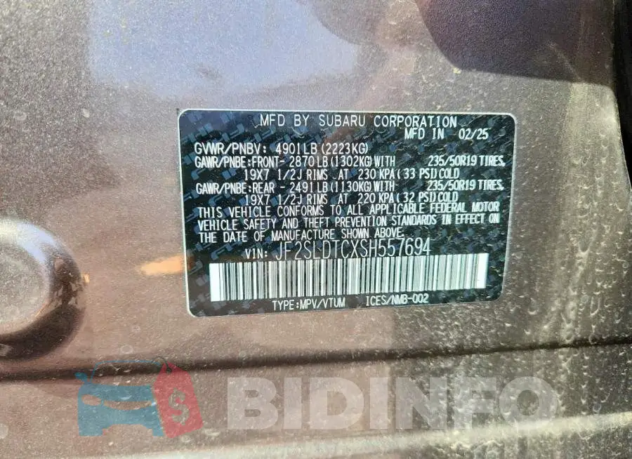 JF2SLDTCXSH557694 Photo# 13