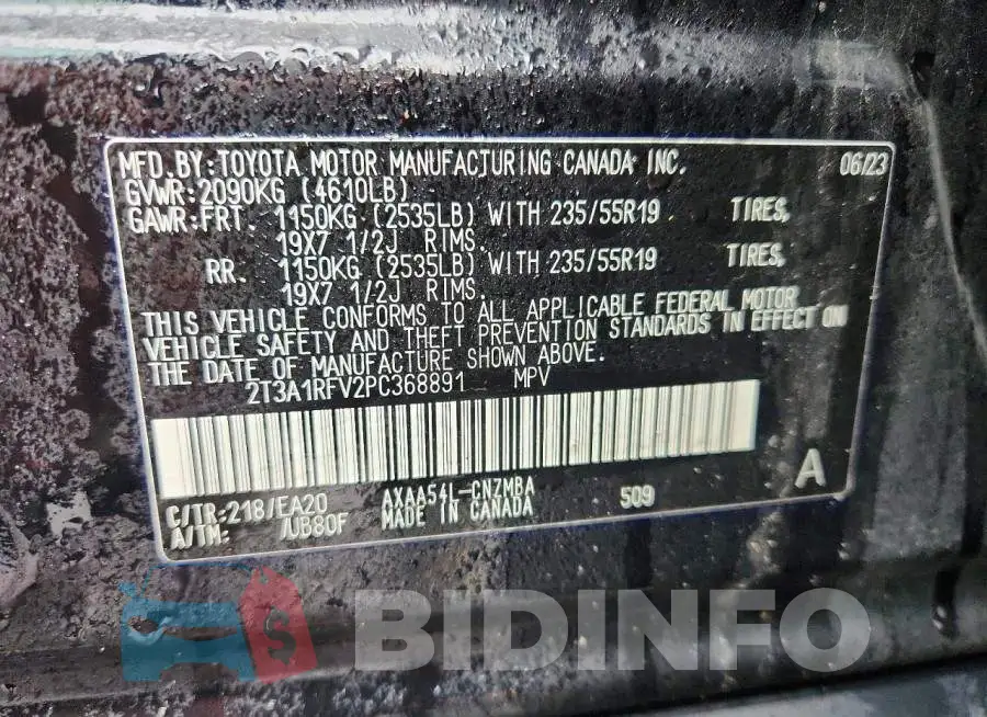 2T3A1RFV2PC368891 Photo# 14