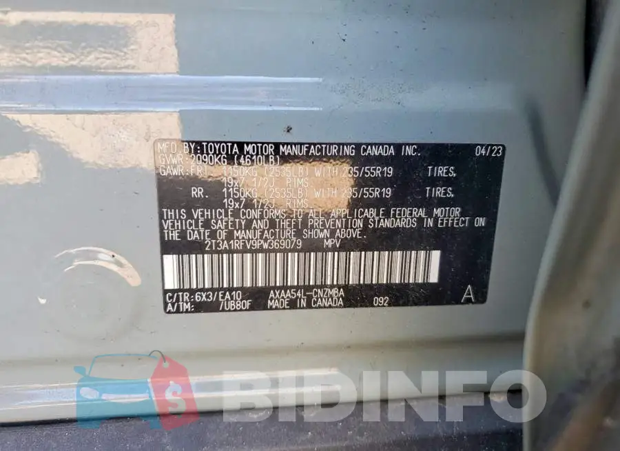 2T3A1RFV9PW369079 Photo# 13
