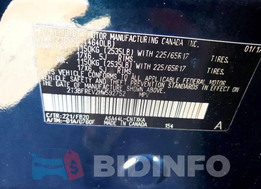 2T3BFREV2HW592752 Photo# 12