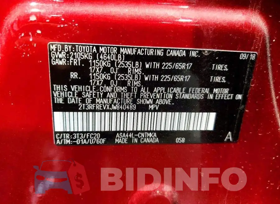 2T3RFREVXJW840489 Photo# 13
