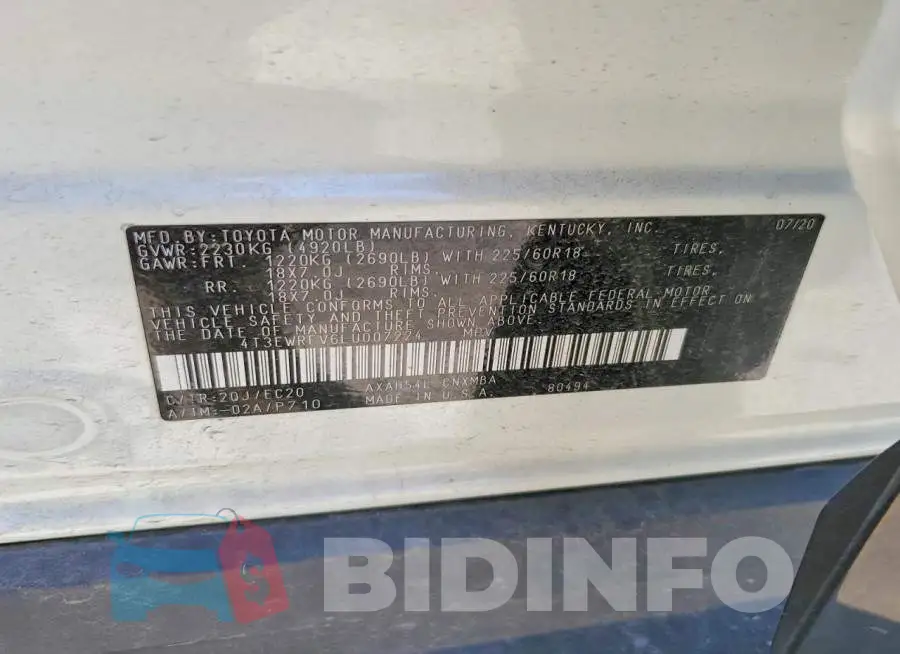 4T3EWRFV6LU007224 Photo# 13