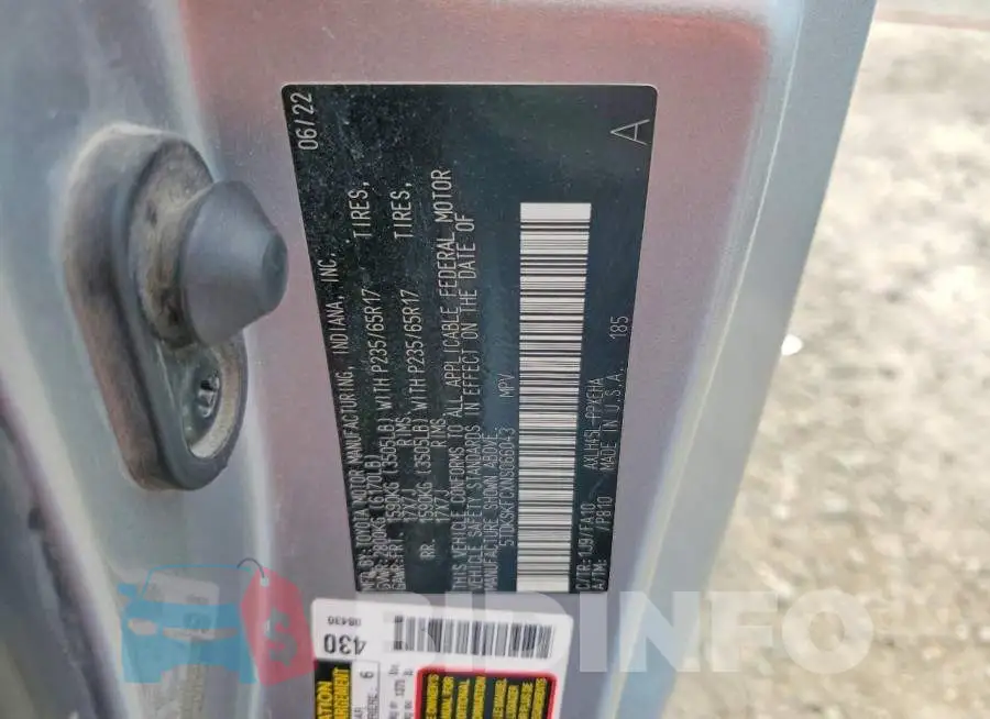 5TDKSKFCXNS066043 Photo# 13