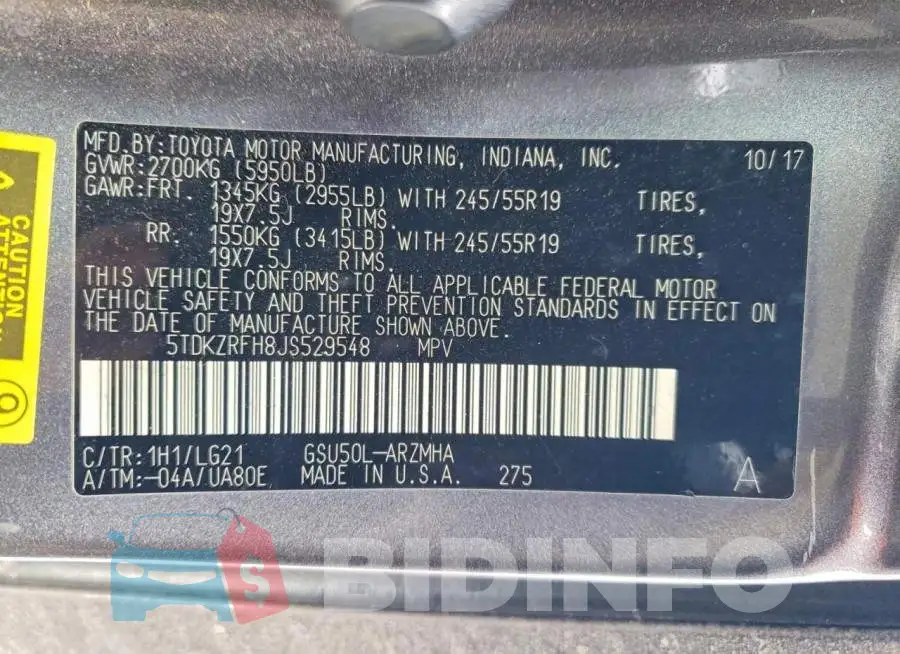 5TDKZRFH8JS529548 Photo# 13