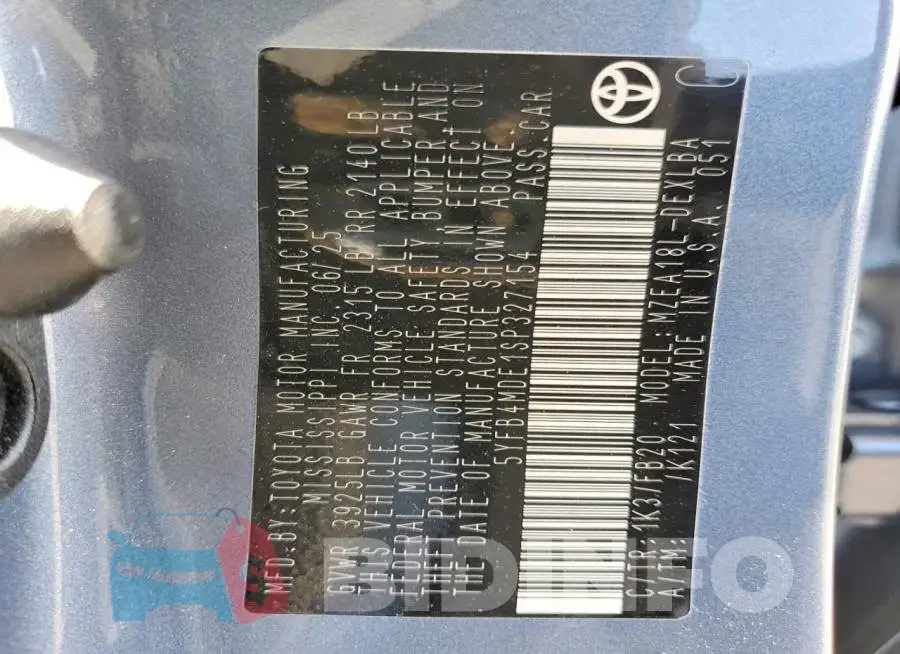 5YFB4MDE1SP327154 Photo# 12