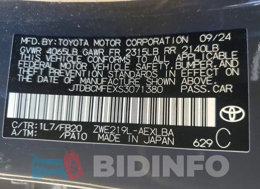 JTDBCMFEXS3071380 Photo# 12