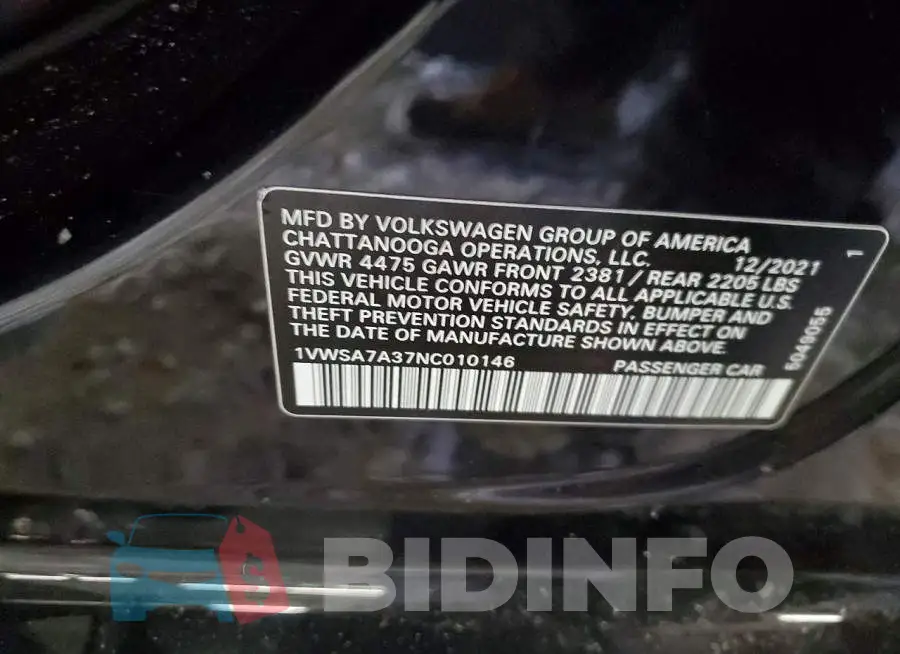 1VWSA7A37NC010146 Photo# 12