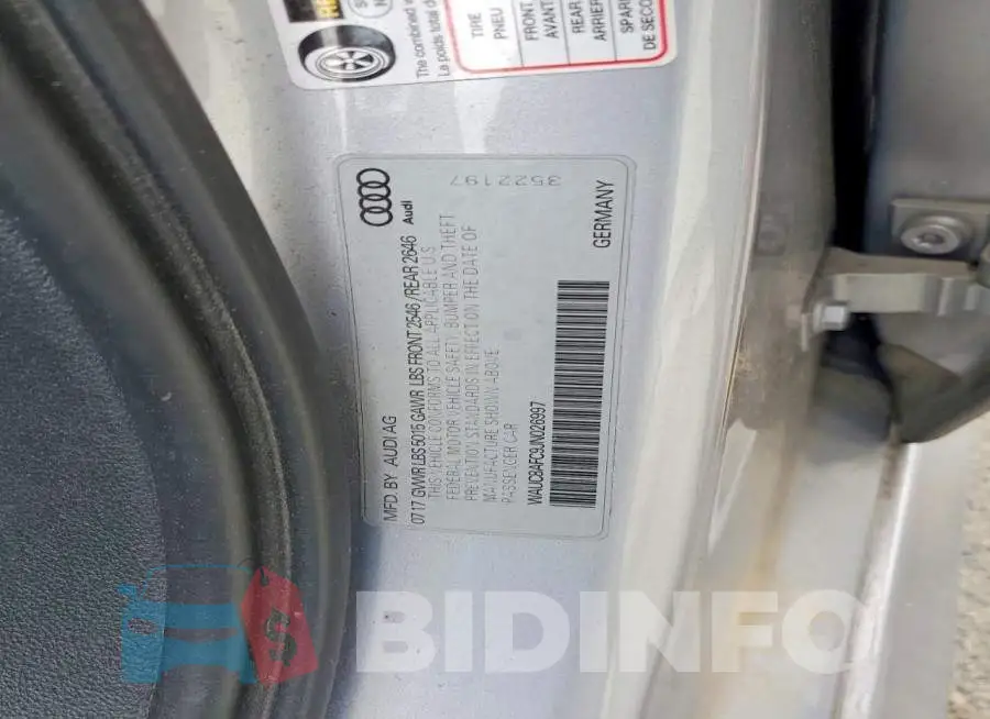 WAUC8AFC9JN026997 Photo# 13