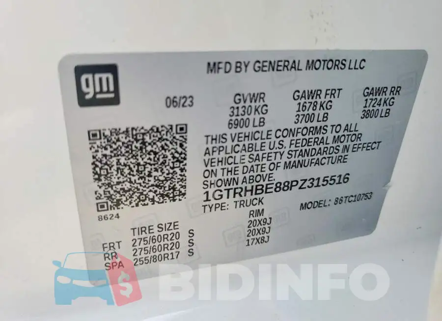 1GTRHBE88PZ315516 Photo# 12