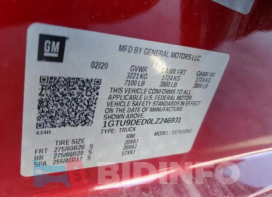 1GTU9DED0LZ246931 Photo# 12