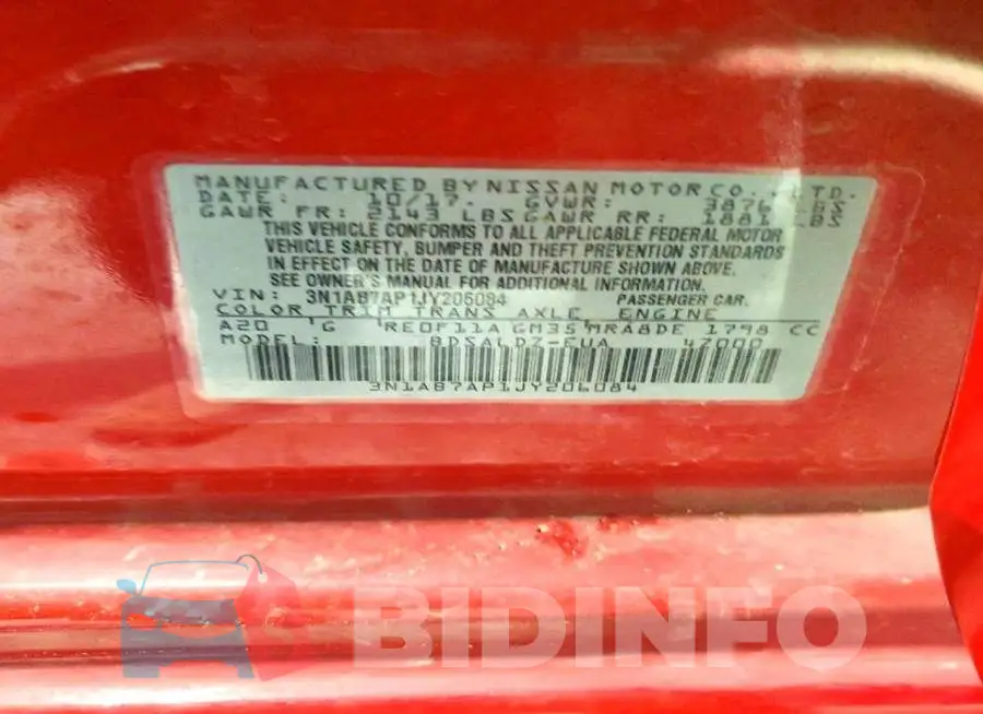 3N1AB7AP1JY206084 Photo# 12