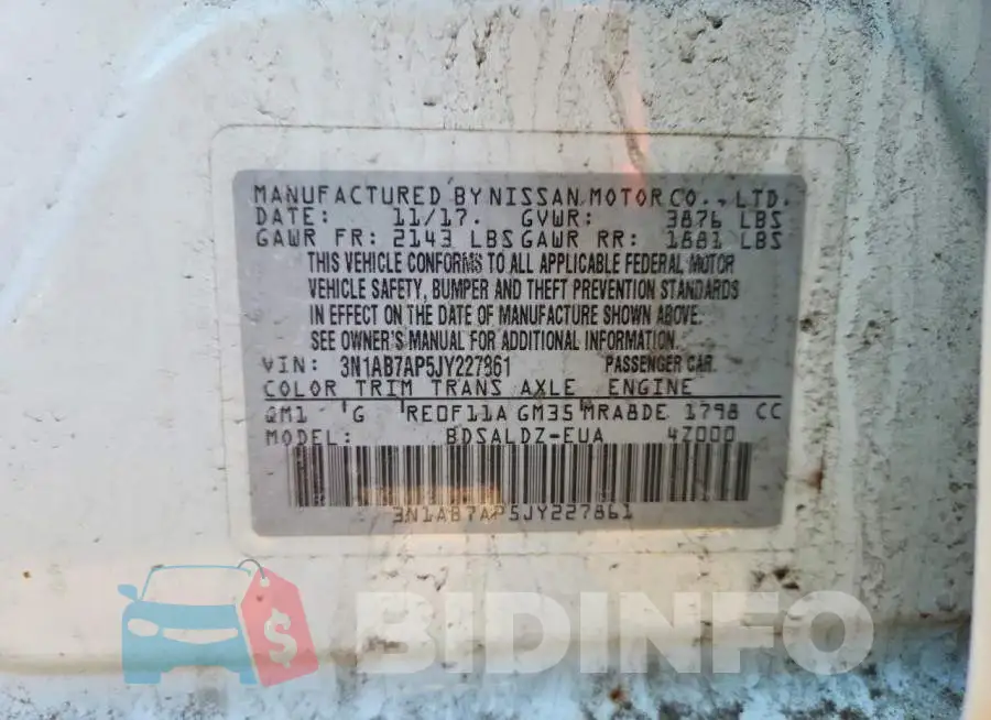 3N1AB7AP5JY227861 Photo# 12