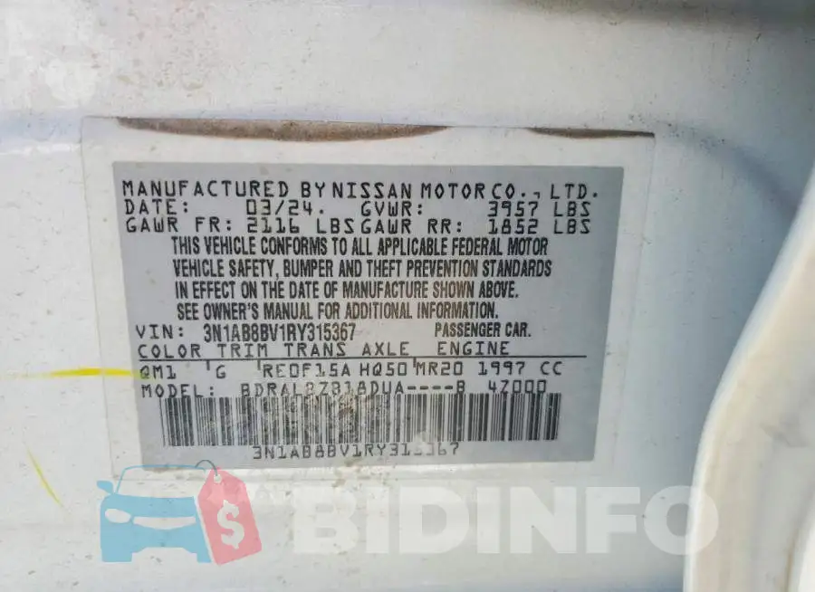 3N1AB8BV1RY315367 Photo# 12