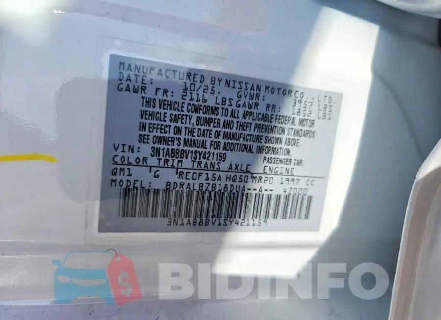 3N1AB8BV1SY421159 Photo# 12