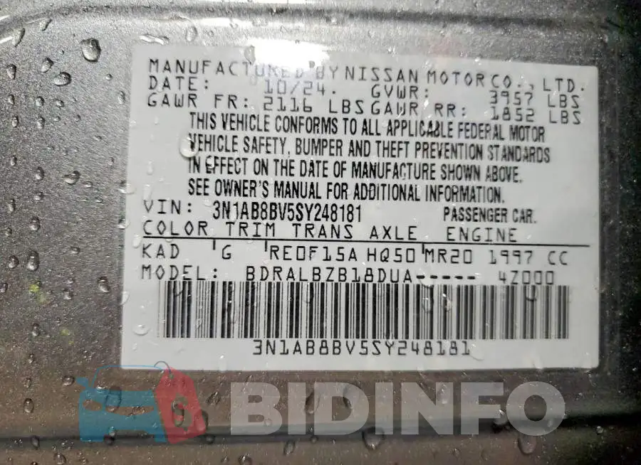 3N1AB8BV5SY248181 Photo# 13