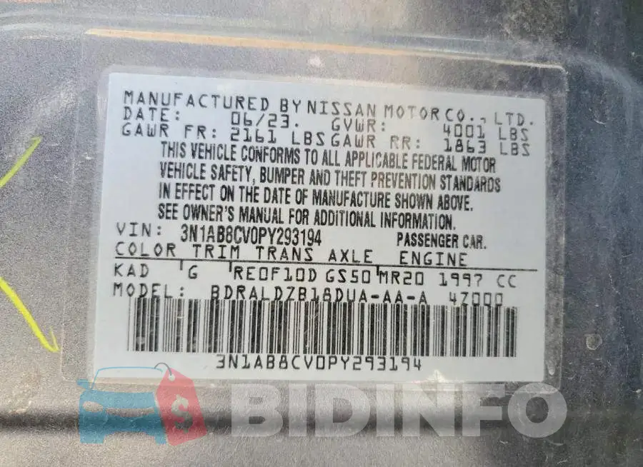 3N1AB8CV0PY293194 Photo# 12