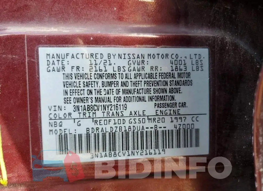 3N1AB8CV1NY216119 Photo# 12