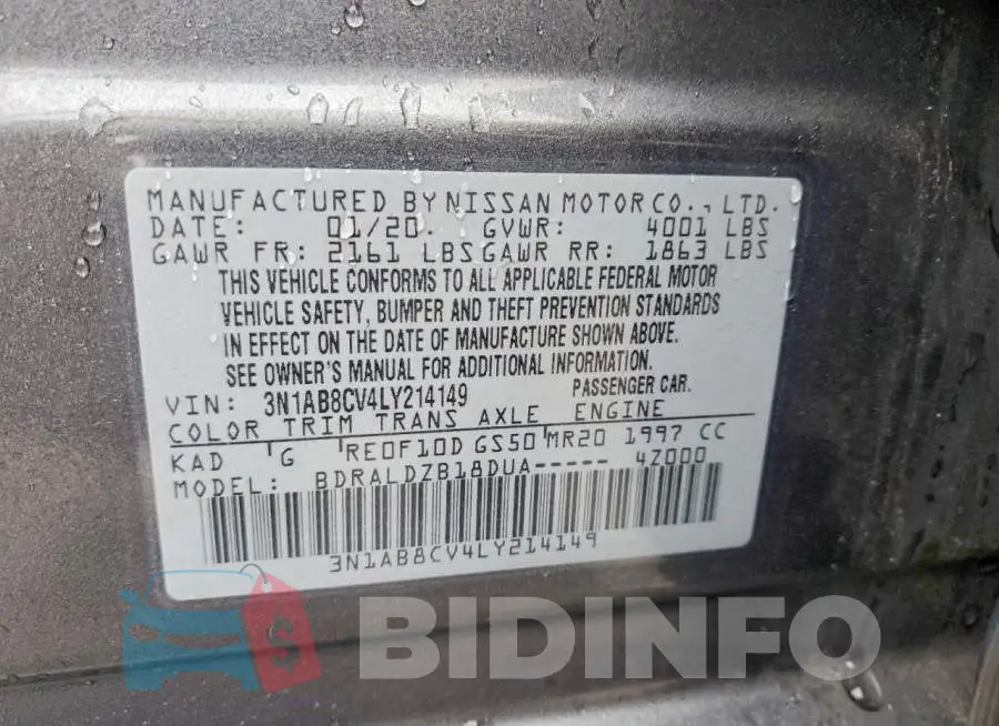 3N1AB8CV4LY214149 Photo# 12