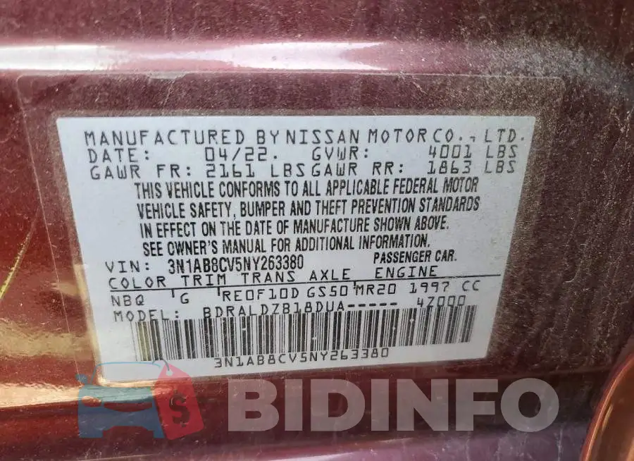 3N1AB8CV5NY263380 Photo# 12